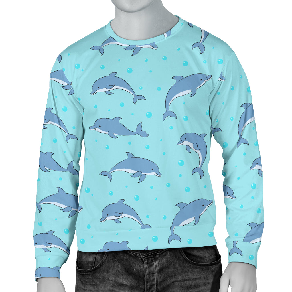 Dolphin Baby Cute Print Pattern Men Long Sleeve Sweatshirt