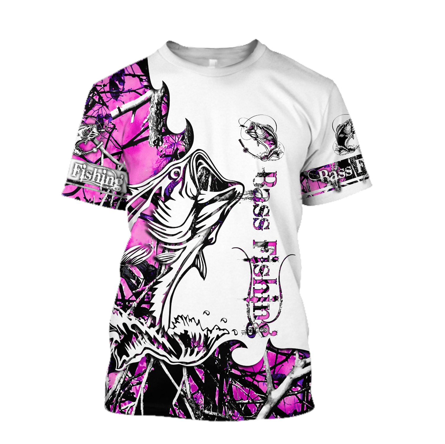 Unisex Shirt Bass Fishing Sport Country Girl Camo Tattoo 3D Shirts For Men And Women