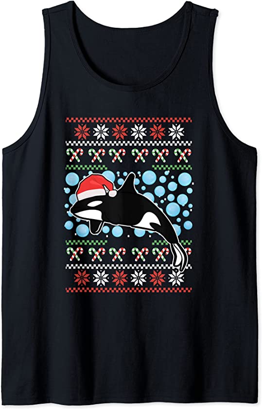 Xmas Awesome Orca Costume Ugly Christmas Xmas Tank Top