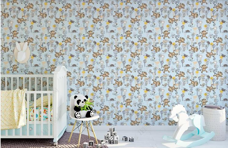 3D Hand Drawn Animal Forest Blue Wall Mural Wallpaper Lqh 303