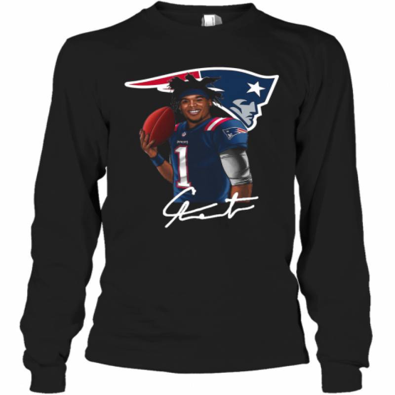 New England Patriots Cam Newton Signature Long Sleeve T-Shirt