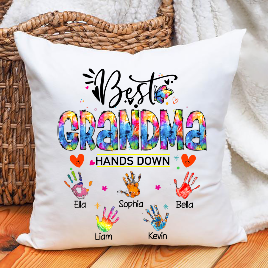 Best Grandma Hands Down Personalized Indoor Pillow