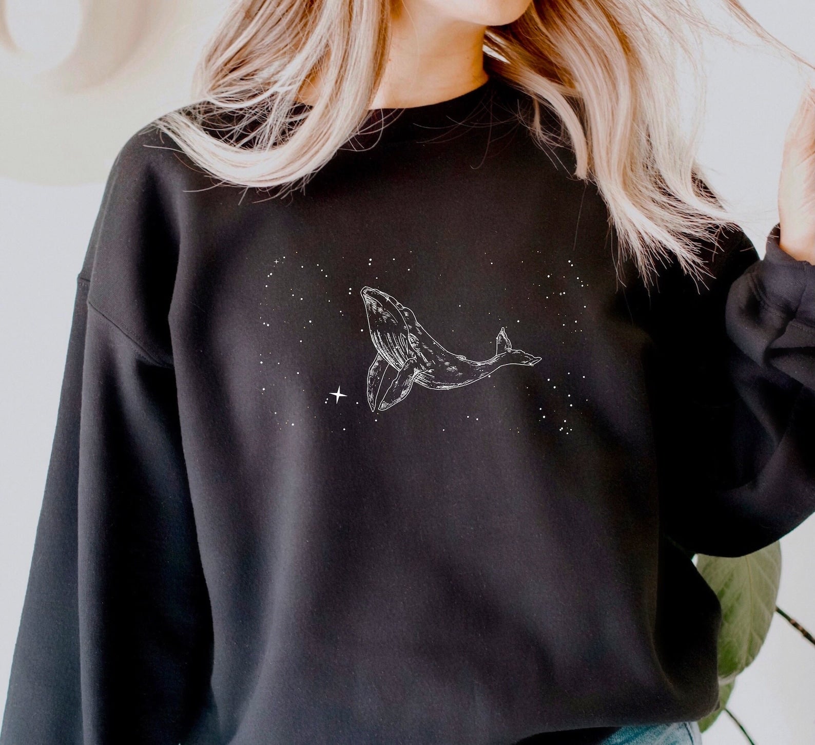 Space Whale Sweatshirt 2D Crewneck Sweatshirt All Over Print Sweatshirt For Women Sweatshirt For Men Sws3864