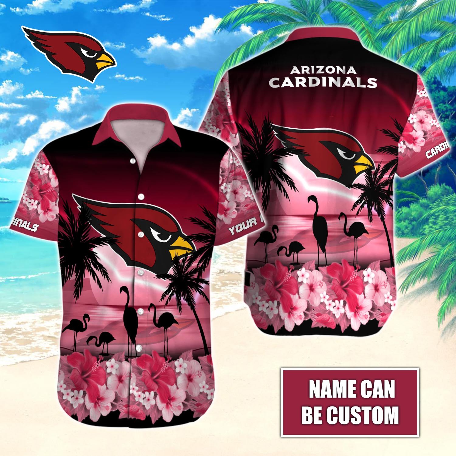 Arizona Cardinals Custom Name Hawaiian Shirt T-40718