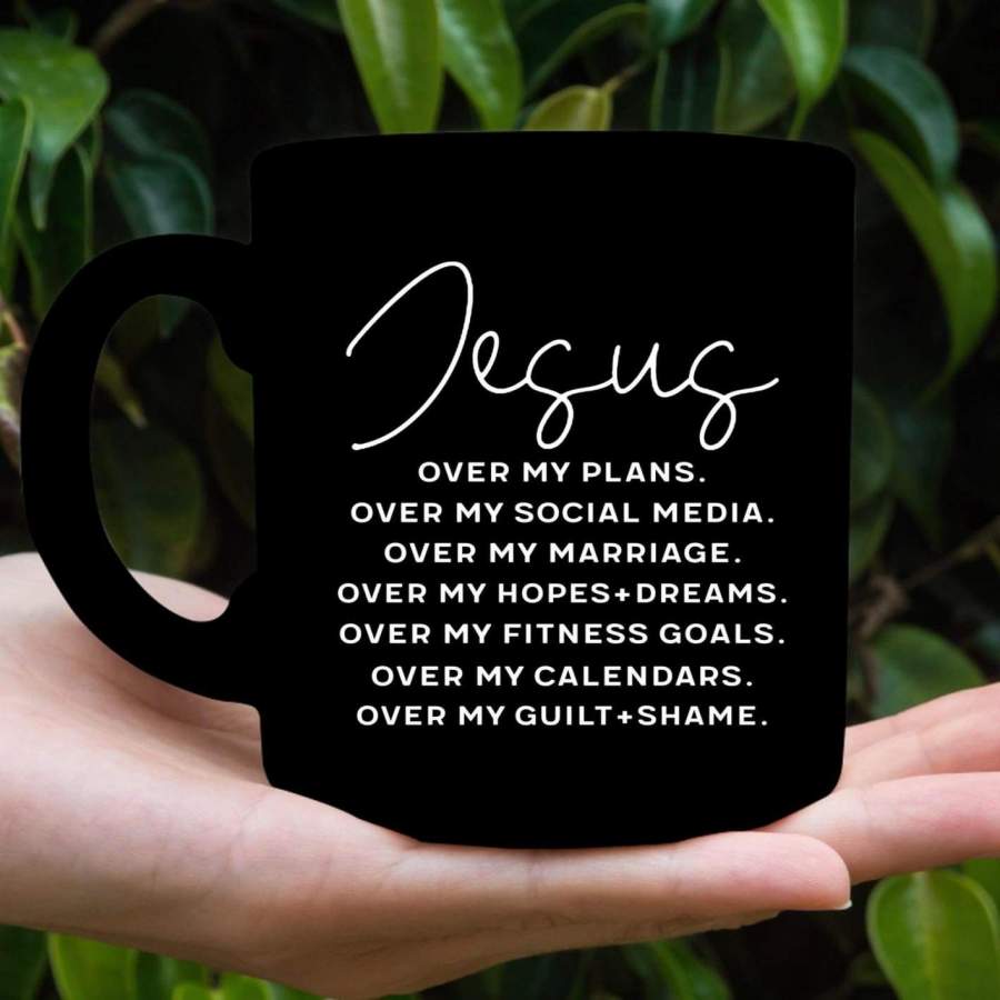 Jesus over my plans coffee mug