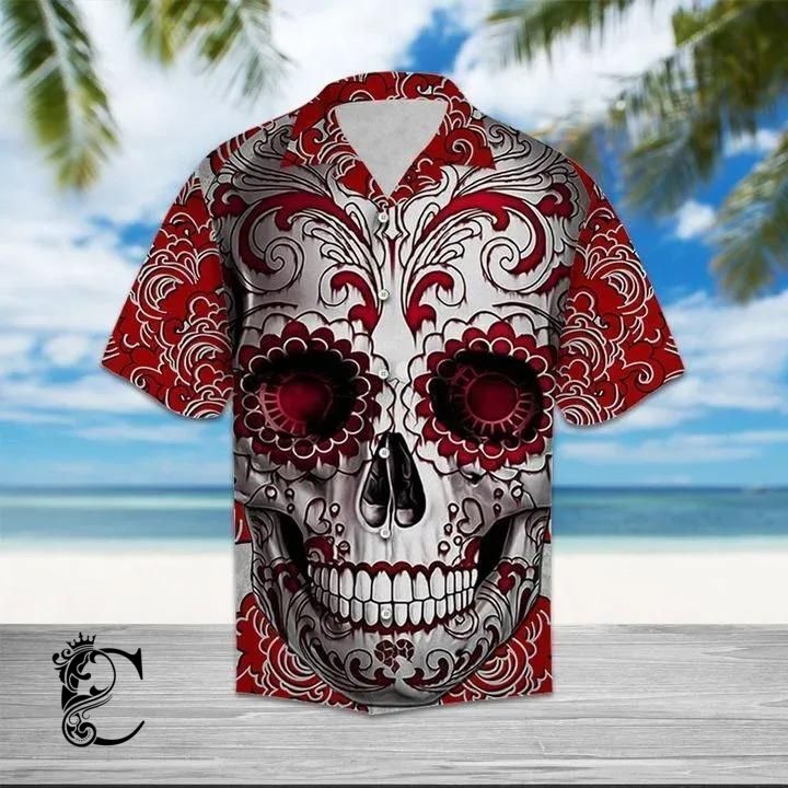 Beach Shirt Buy Skull Floral Hawaiian Shirt- Chillicothemall