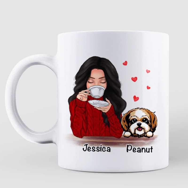 Beautiful Woman Life Is Better With Dog Personalized Coffee Mug