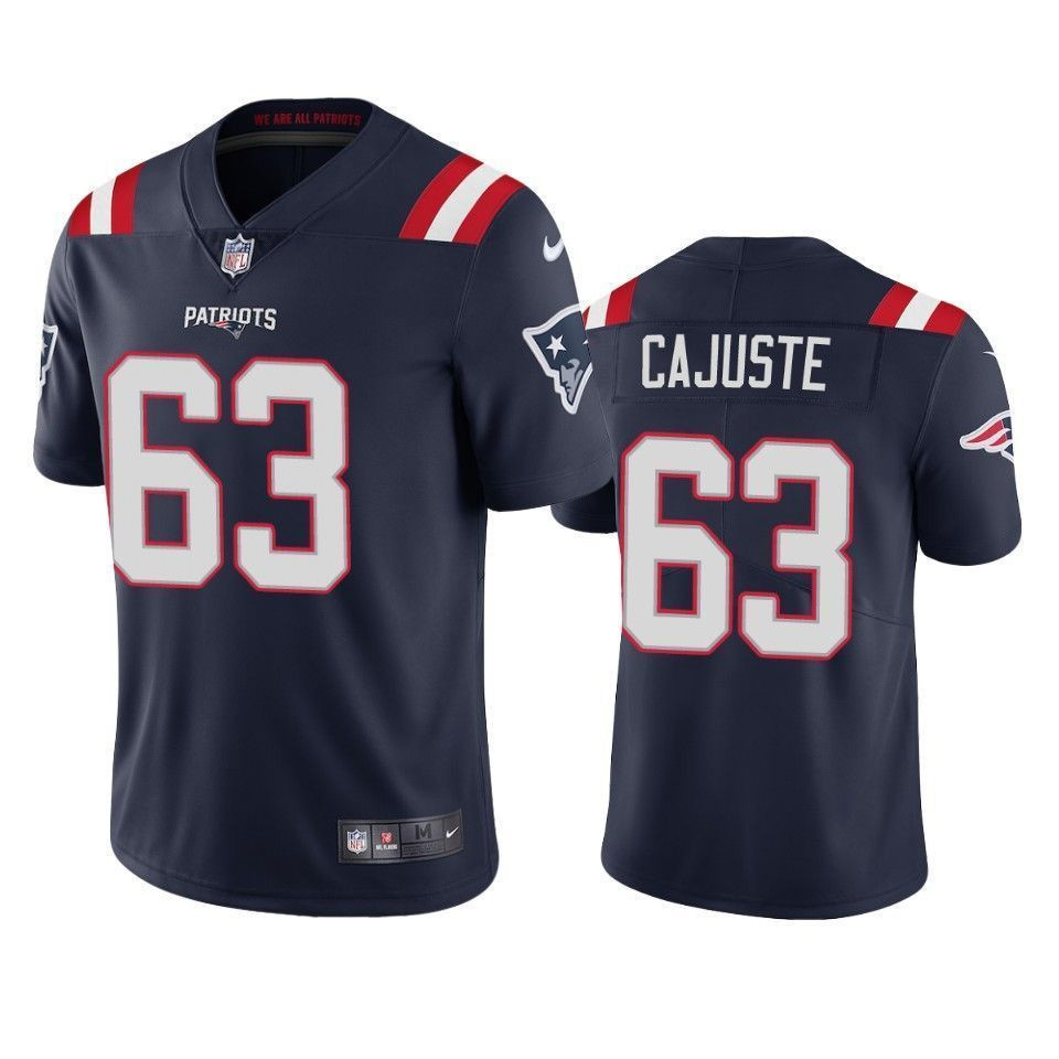 New England Patriots Yodny Cajuste Navy 2021 Vapor Limited Mens 3D Jersey