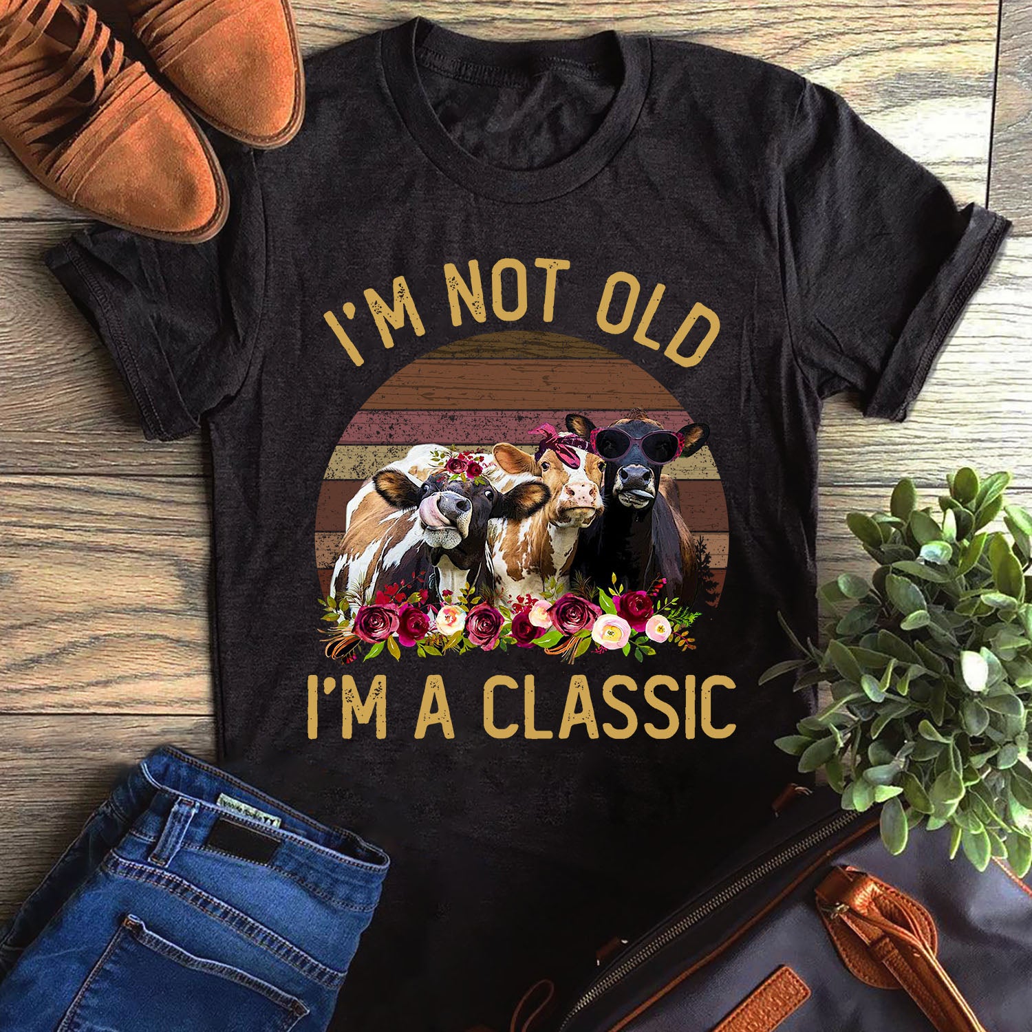 I’m Not Old I’m A Classic Funny Farm Heifer Cow Graphic Unisex T Shirt, Sweatshirt, Hoodie Size S – 5XL