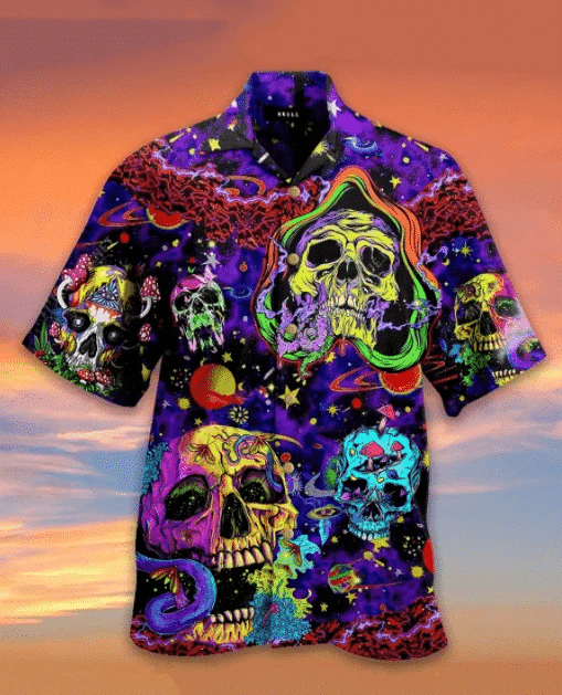 Check Out This Awesome Toxic Skull Life Is Colorful Hawaii Unisex Aloha Shirts H Ha67528