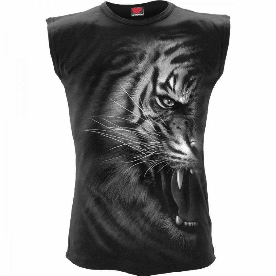 TIGER WRAP – Sleeveless T-Shirt Black