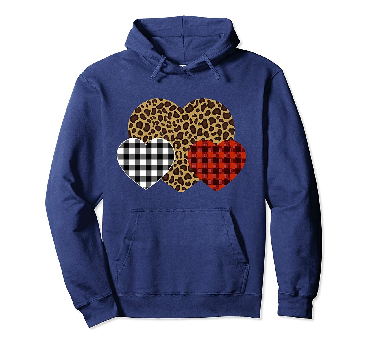 Three Hearts Leopard Buffalo Plaid Valentines Day Girl Kid Pullover Hoodie T Shirt, Sweatshirt,Hoodie