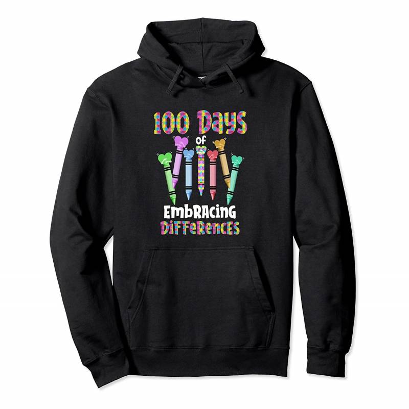 100 Days Of Embracing Differences – School Autism Awareness Pullover Hoodie