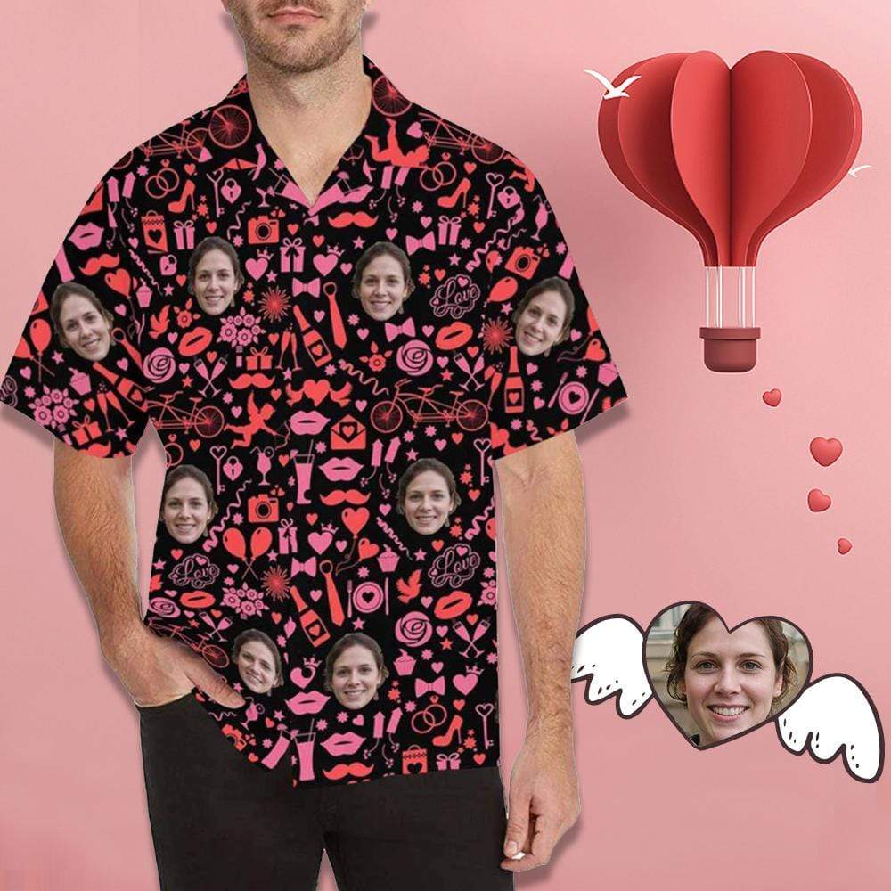 Custom Face Love Cute Patterns All Over Print Hawaii Shirt Ha71687