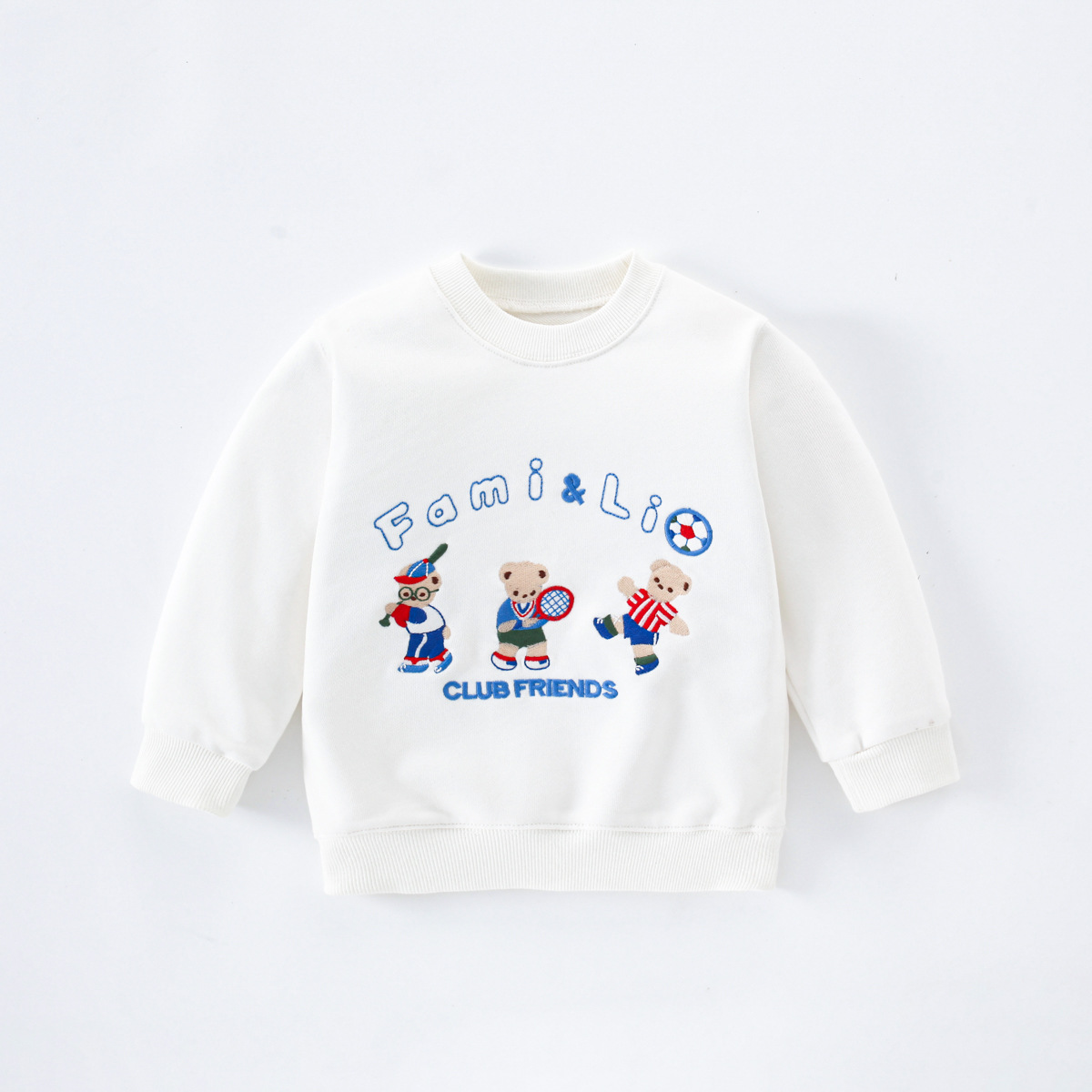 2-7Y F’s Boys Clothes Autumn And Winter Style Baby Girl Luxury Heavy Industry Embroidered Sweater Top Loose And Casual alx