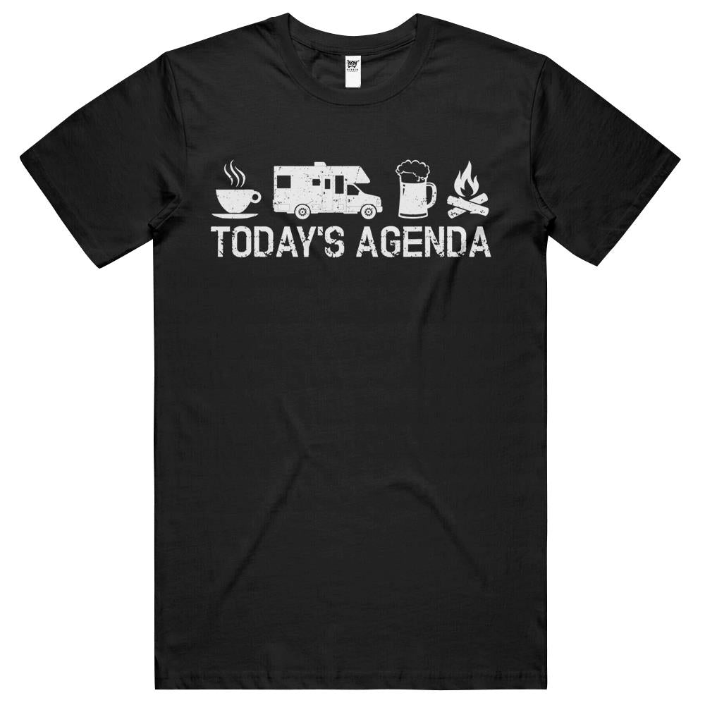 Vintage Rv Camping Lover Today’S Agenda Costume Camper Gift T Shirts