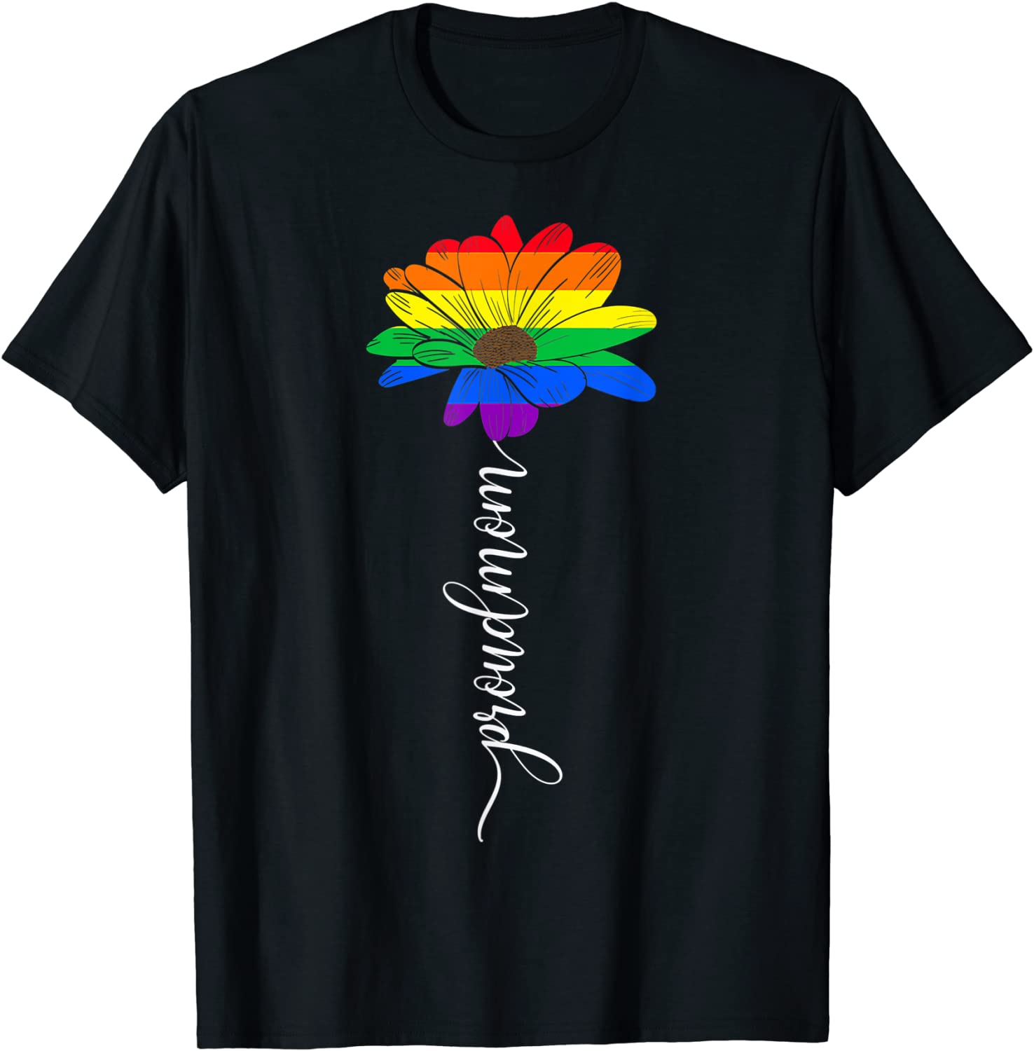 Sunflower Lgbt Gay Pride Shirt, Lesbian Pride Flag Proud Lgbt Mom T-Shirt