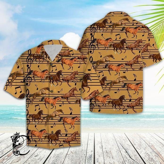 Aloha Horse Love Music Hawaiian Shirts