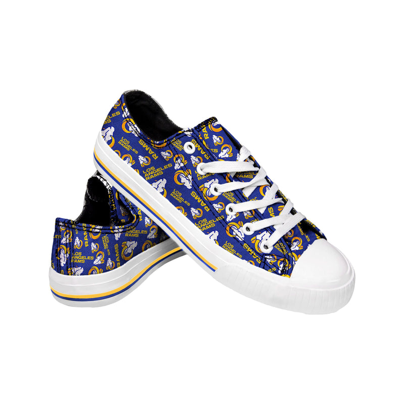 Los Angeles Rams NFL Womens Low Top Repeat Print Canvas Shoes