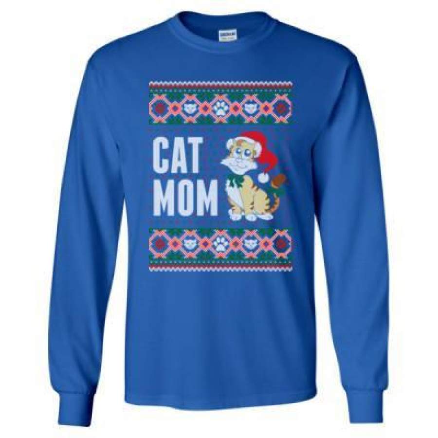 AGR Cat Mom Ugly Christmas Sweater – Long Sleeve T-Shirt