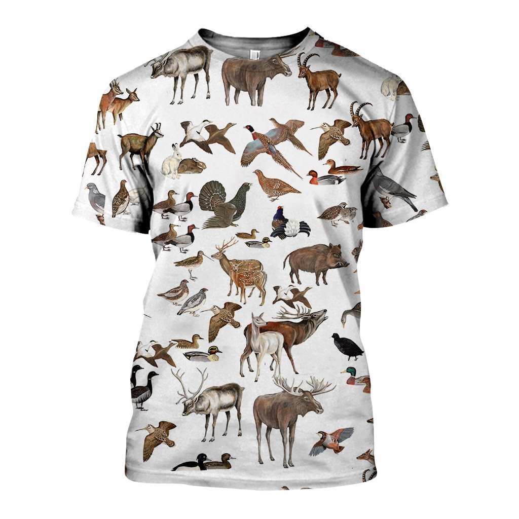 3D All Over Printed Hunting Animals Shirts And Shorts