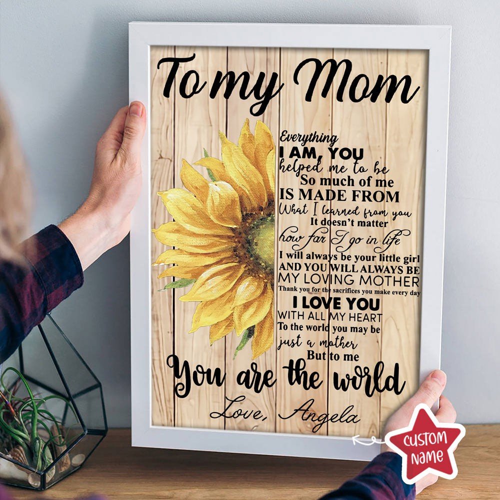 Personalized Mom You Are My World Poster Christmas Gift For Mom