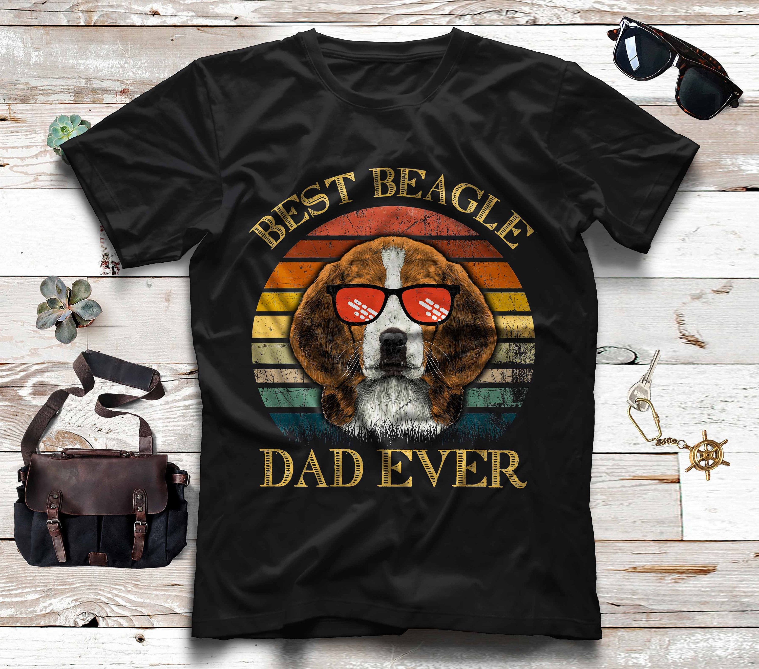 Best Beagle Dad Ever Vintage Beagle Dog Lover Graphic Unisex T Shirt, Sweatshirt, Hoodie Size S – 5XL