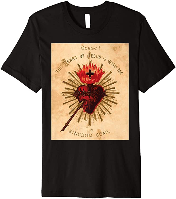 Vintage Sacred Heart of Jesus Catholic Gifts Art Traditional Premium T-Shirt