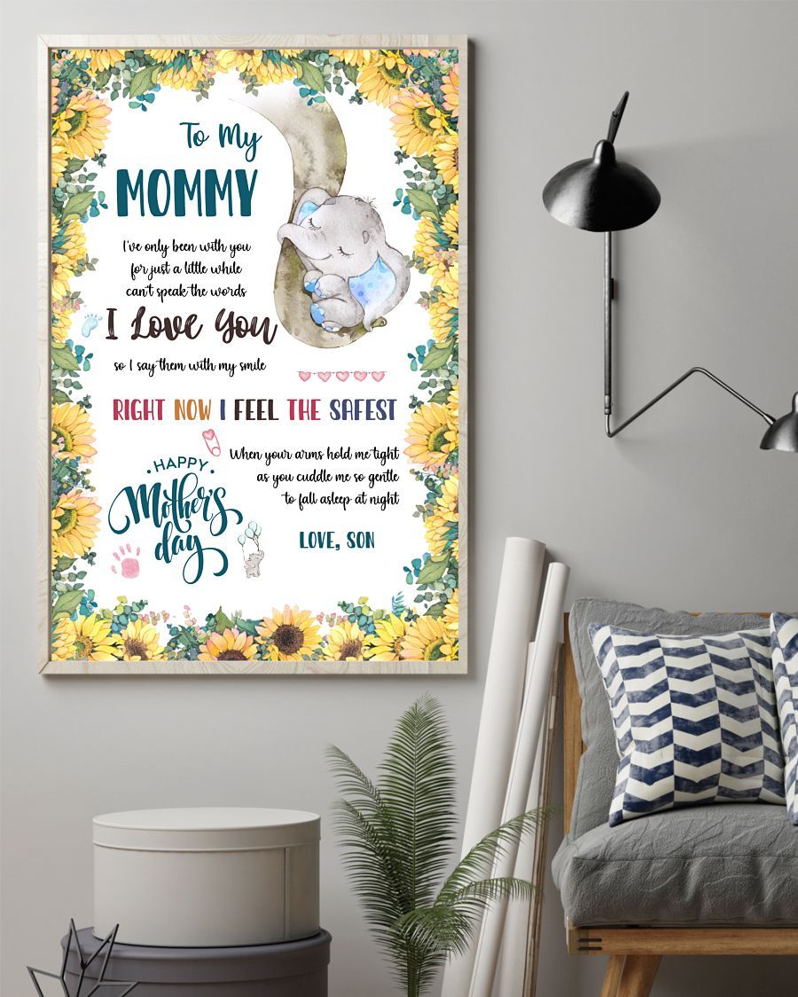 To My Mommy I Love You Canvas And Poster, Quarantine Mother’s Day Gift, Mother’s Day Gift From Son To Mom, Warm Home Decor Wall Art Visual Art