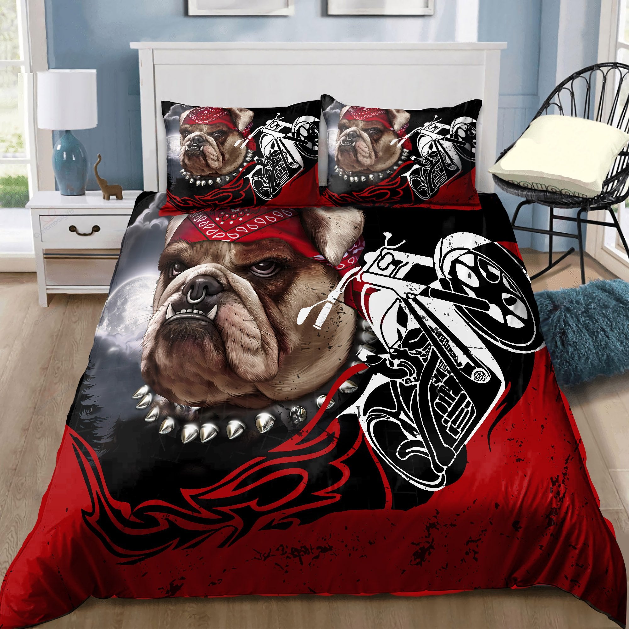 Tmarc Tee Bulldog Motorbike Bedding Set Hht30072001-Lam