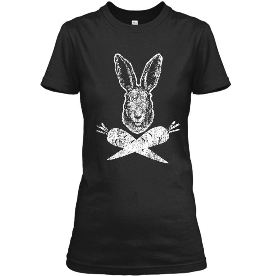 Bunny Skull And Crossbones Hip Easter T-Shirt Ladies Custom