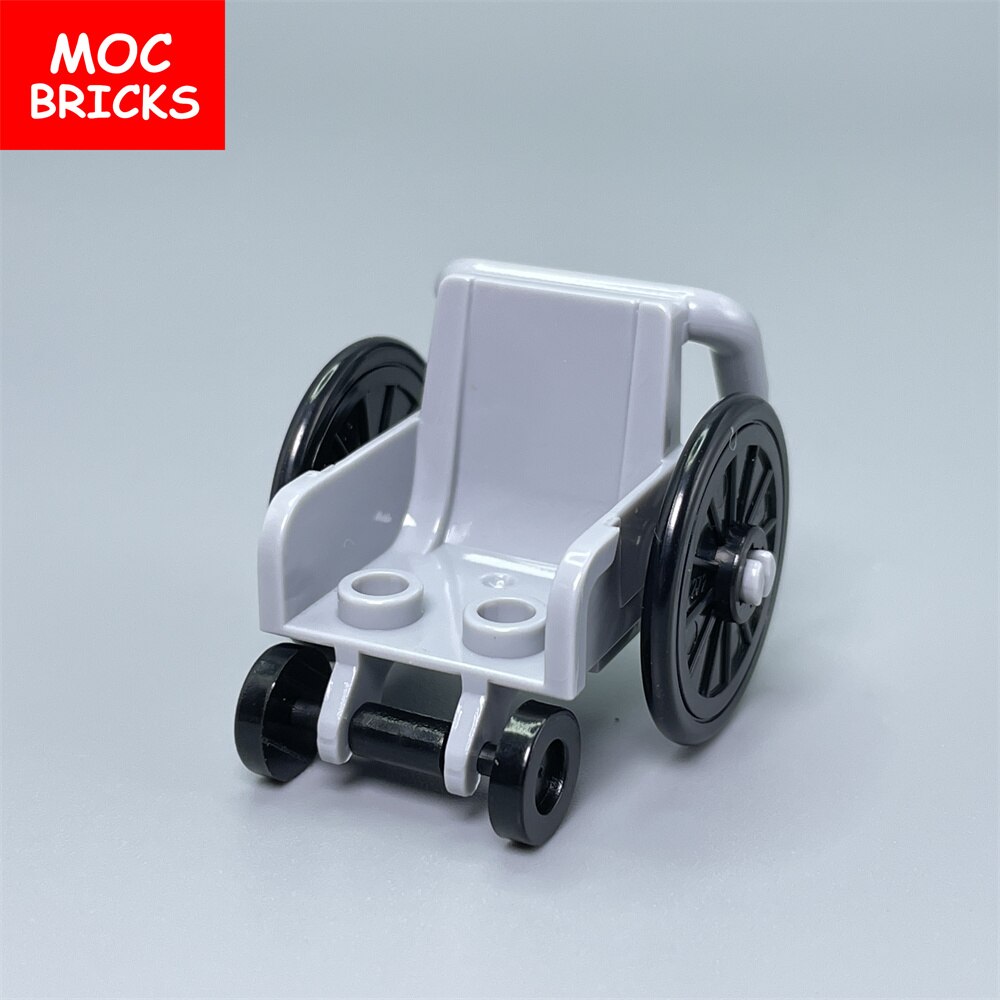 6Sets/lot MOC Bricks Wheelchair Wheelbarrow Accessories Assembled Part Building Blocks Toys For Children alx