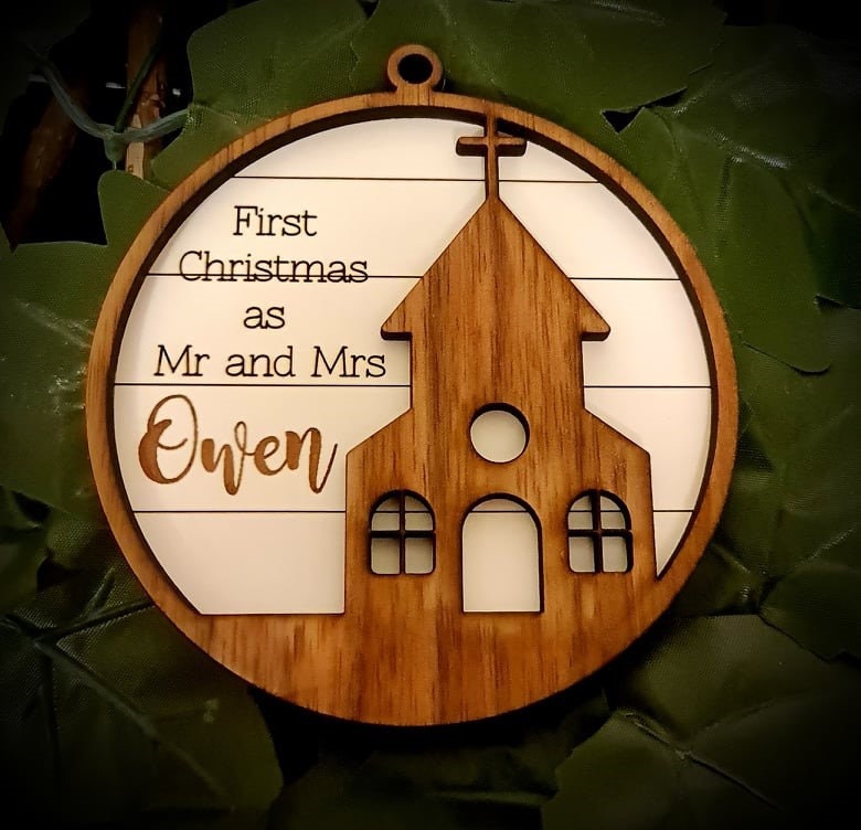 Laser Cut Christmas Scene, Mouse, Rabbit, Glowforge Laser Ready, Christmas Ornament, 3D Layered