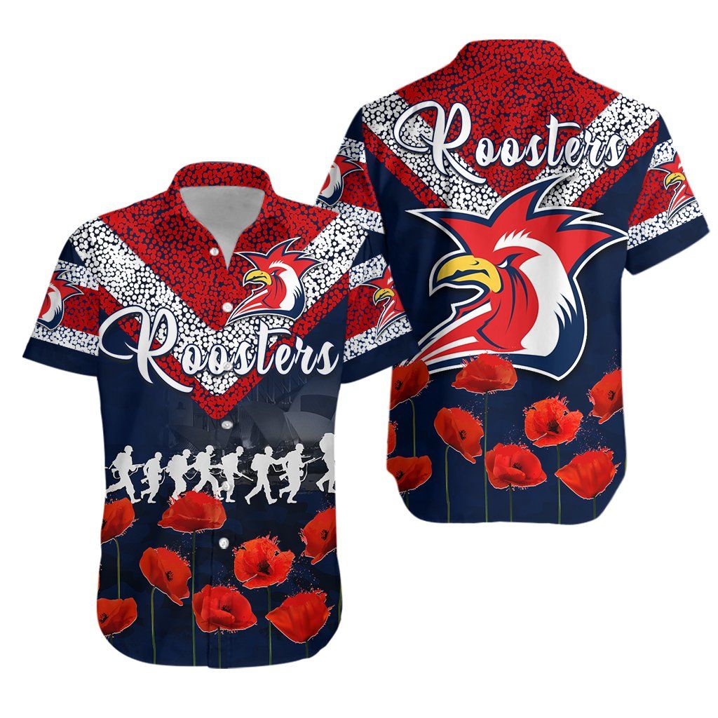 Roosters Hawaii Shirt Anzac Day Style Ha34667