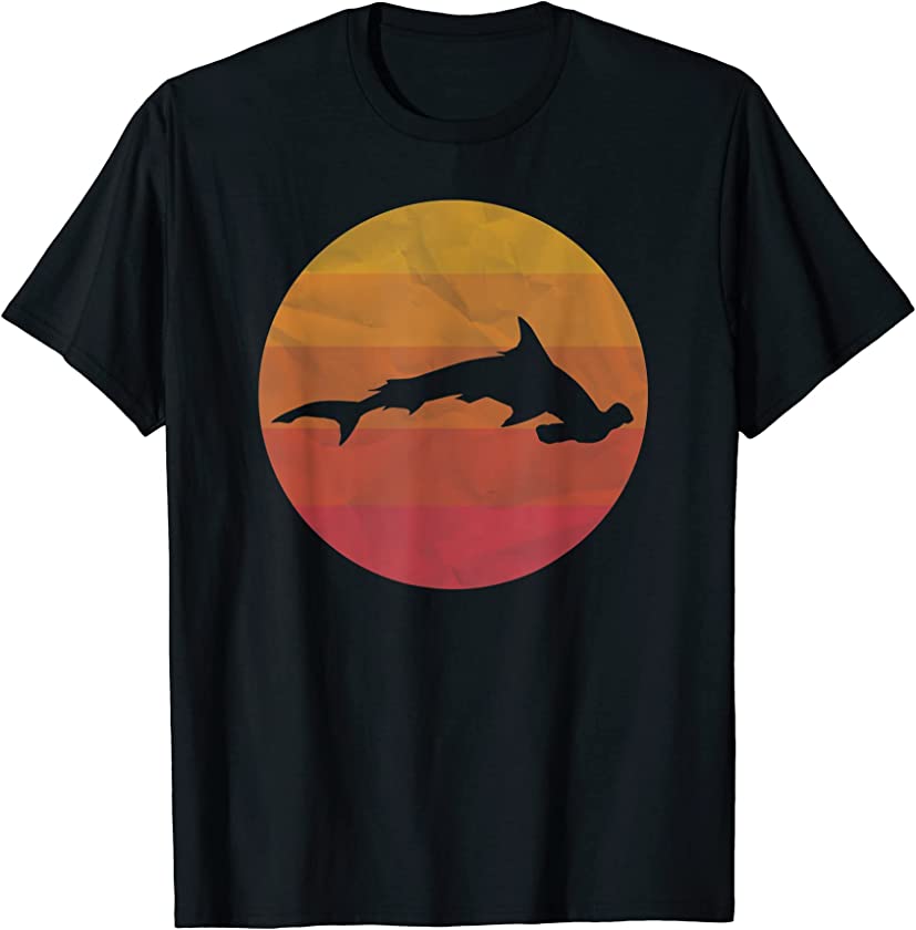 Vintage Retro Hammerhead Shark Ocean Funny Fishing T-Shirt