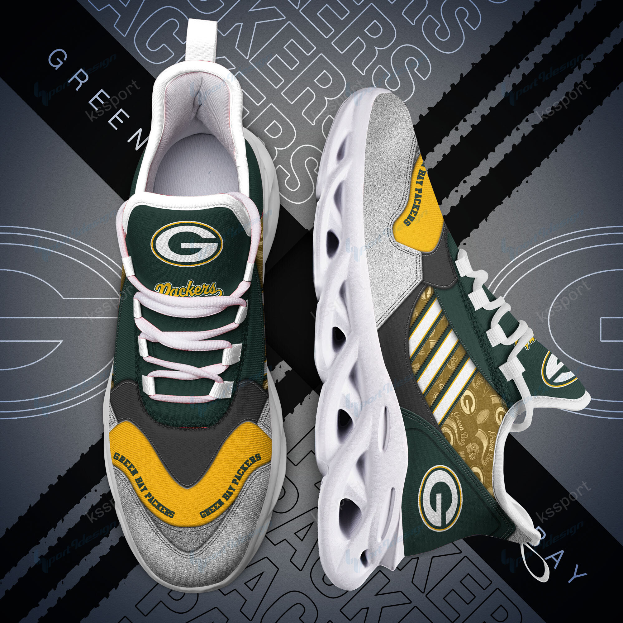 Green Bay Packers Yezy Running Sneakers Bg730