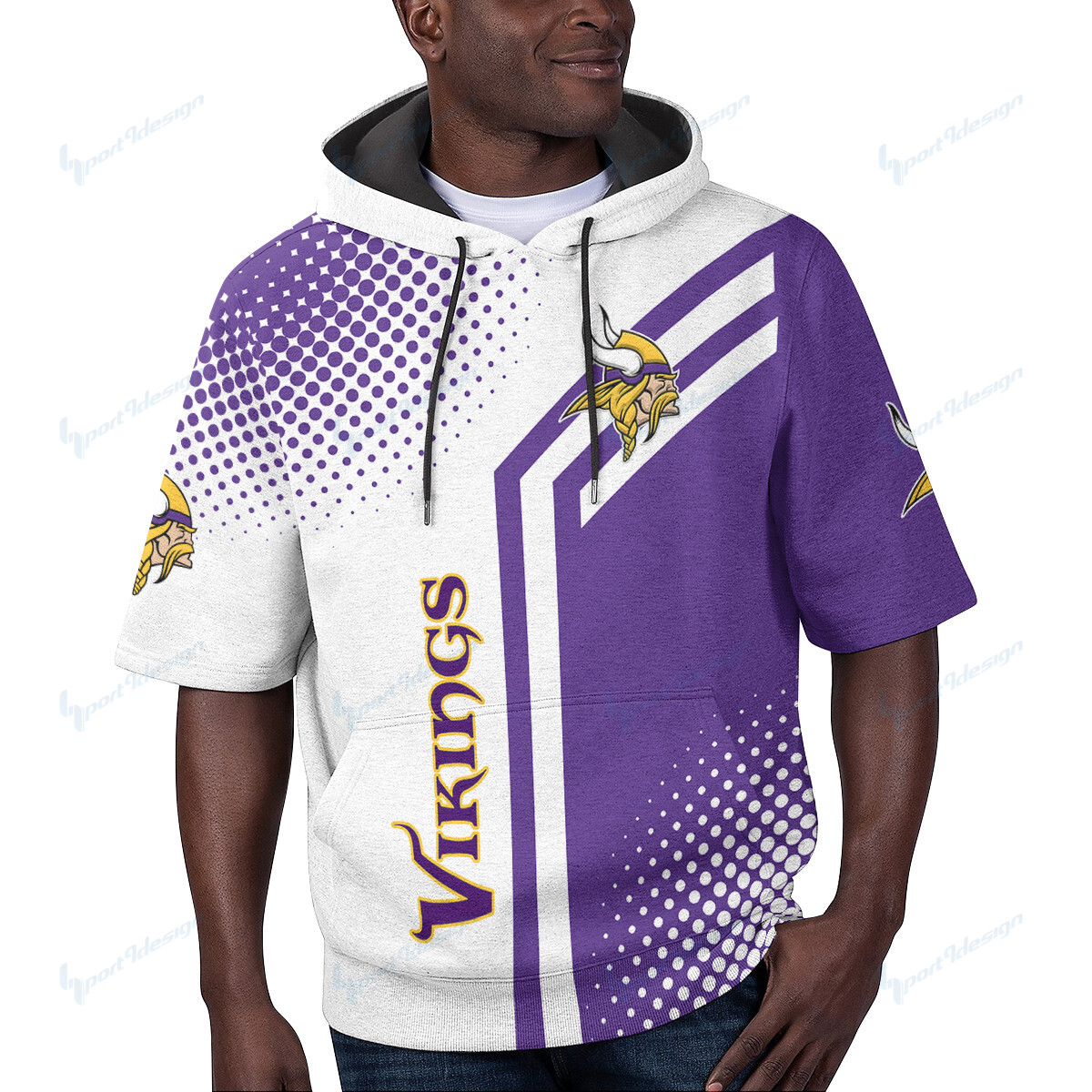 Minnesota Vikings Short Sleeve Hoodie Bg70