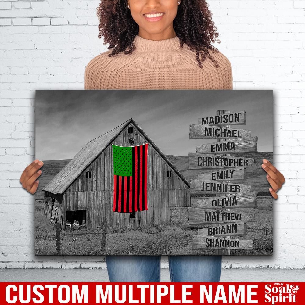 Shop African American Barn Personalized Multi-Names Canvas