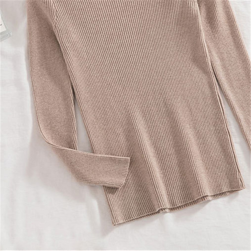 2022 Women Autumn V-Neck Knitted Sweater Long Sleeve Button Loose Bottoming Shirt Female Solid Color Knit Pullover Top alx