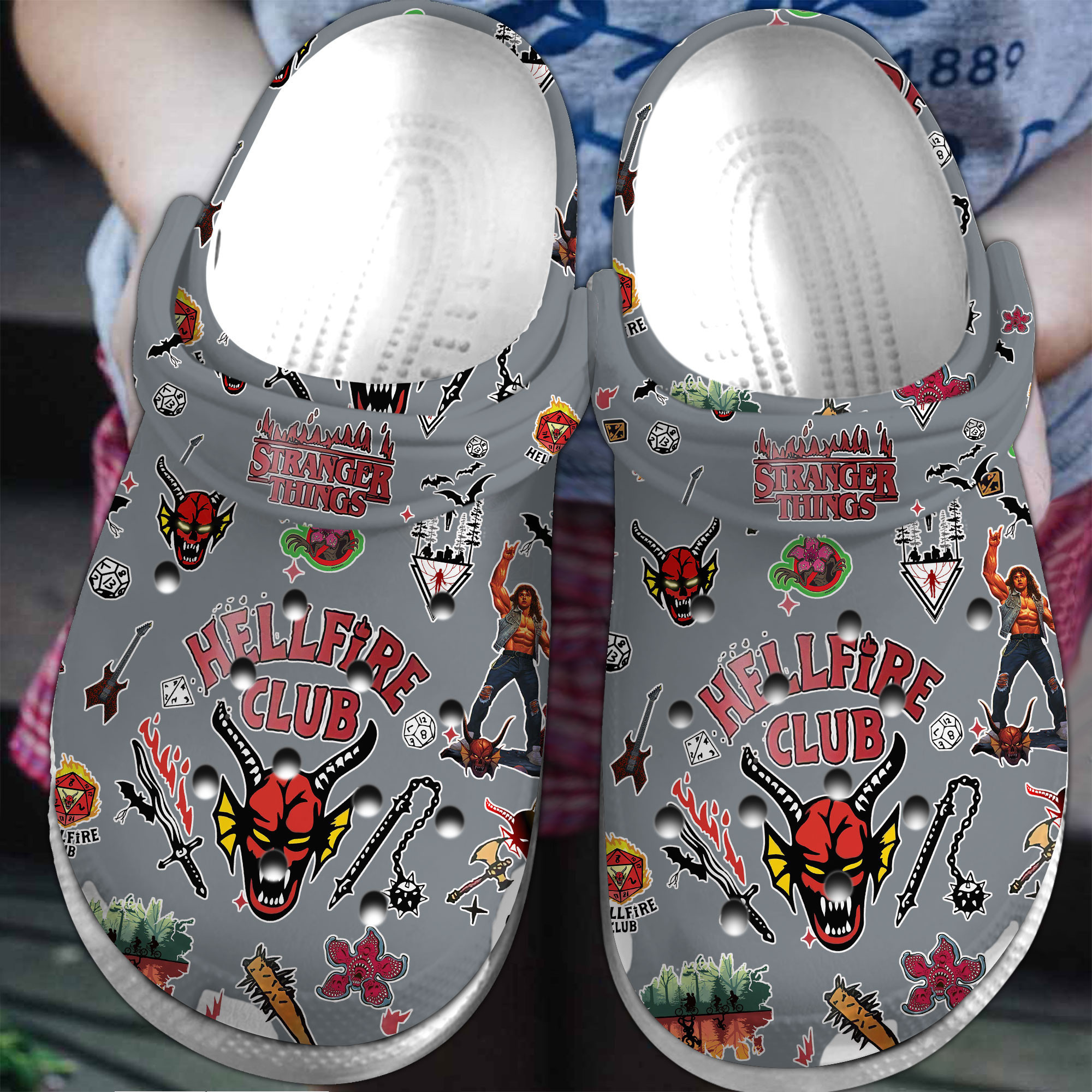 Stranger Things TV Series Crocs Crocband Clogs Shoes Comfortable For Men Women and Kids