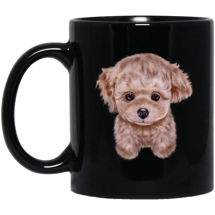 Cute Fluffy Cream Toy Poodle Puppy Dog Mug