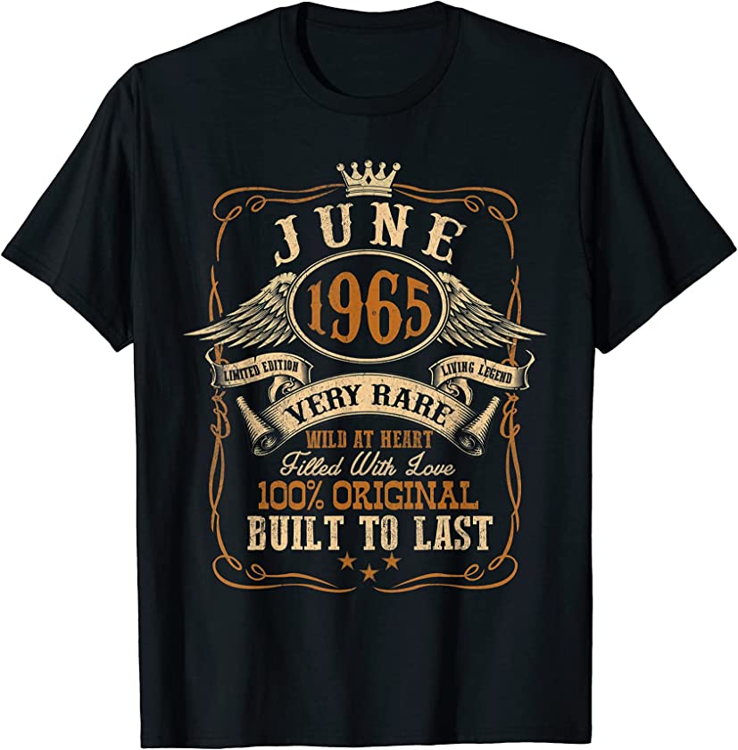 Vintage June 1965 Shirt 56 Years Old 56th Birthday Gift T-Shirt