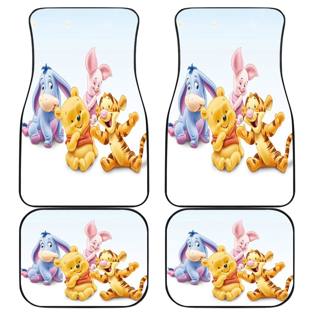 Pooh And Friends Front And Back Car Mats 2 Personalized Car Seat Floor Mat Custom Print