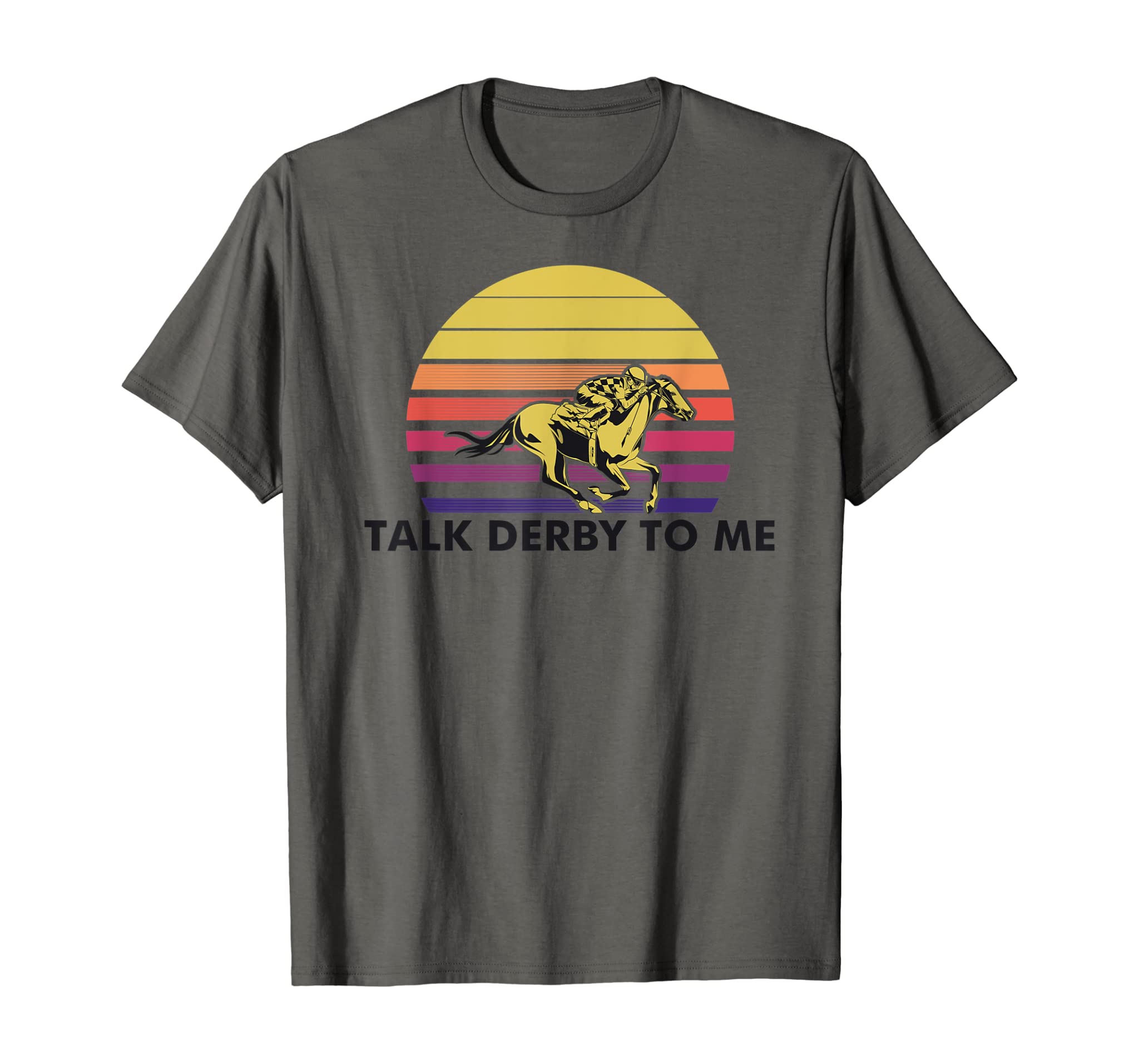 Funny Talk Derby To Me Horse Racing Jockeys Sunset Race Tee