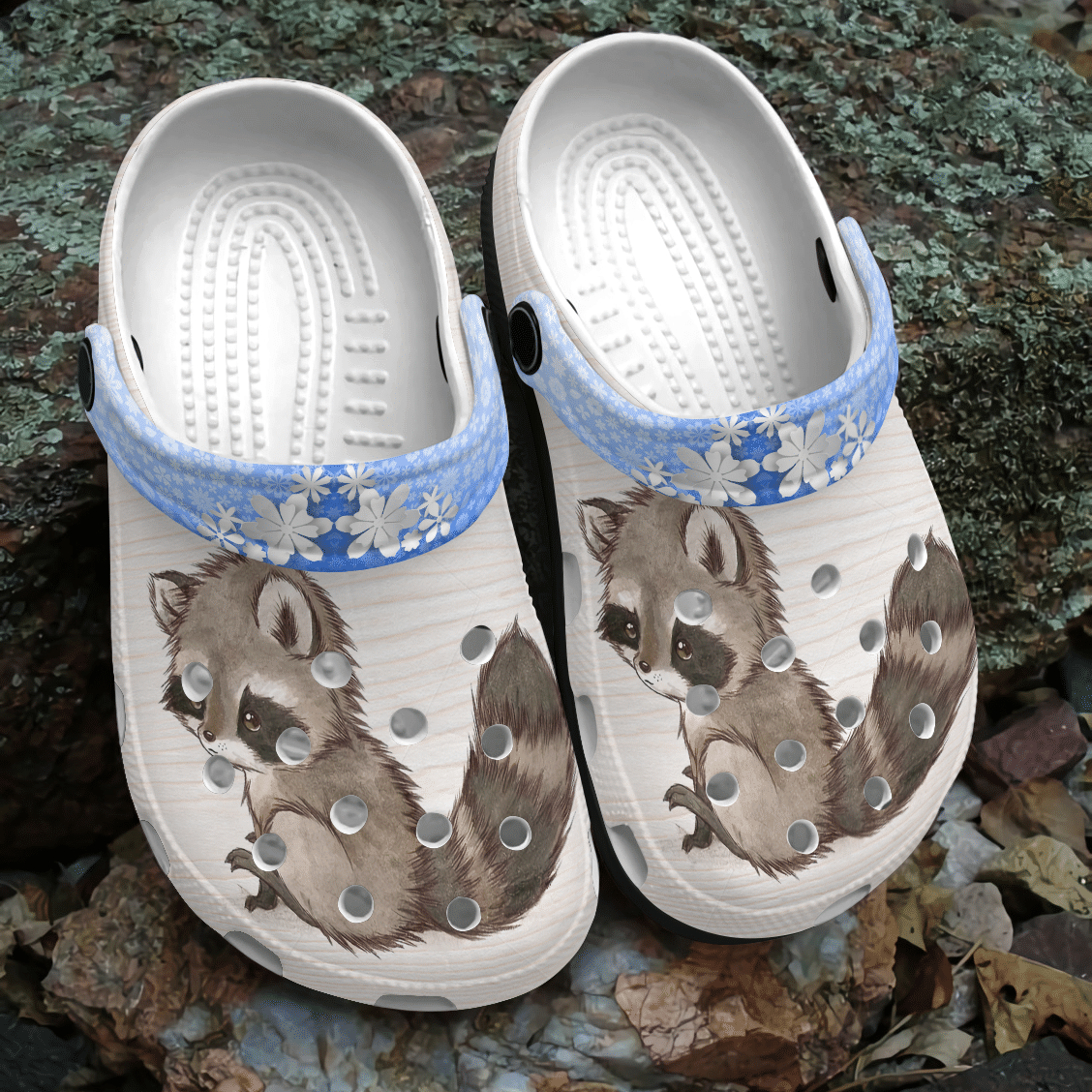 Raccoon Personalized Clog, Custom Name, Text, Color, Number Fashion Style For Women, Men, Kid, Print 3D Sad