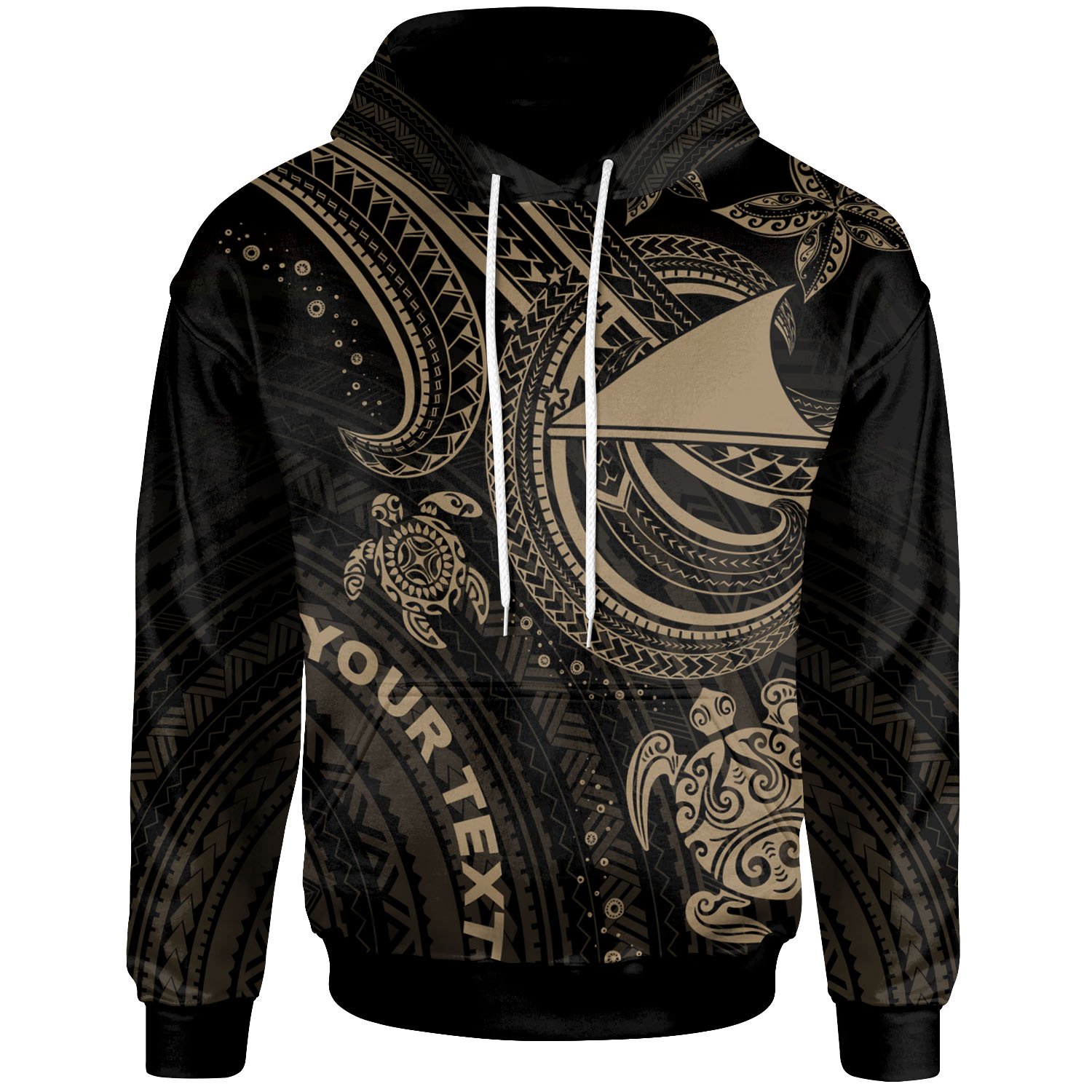 Tokelau Custom Personalised Hoodie – Gold Turtle – BN26