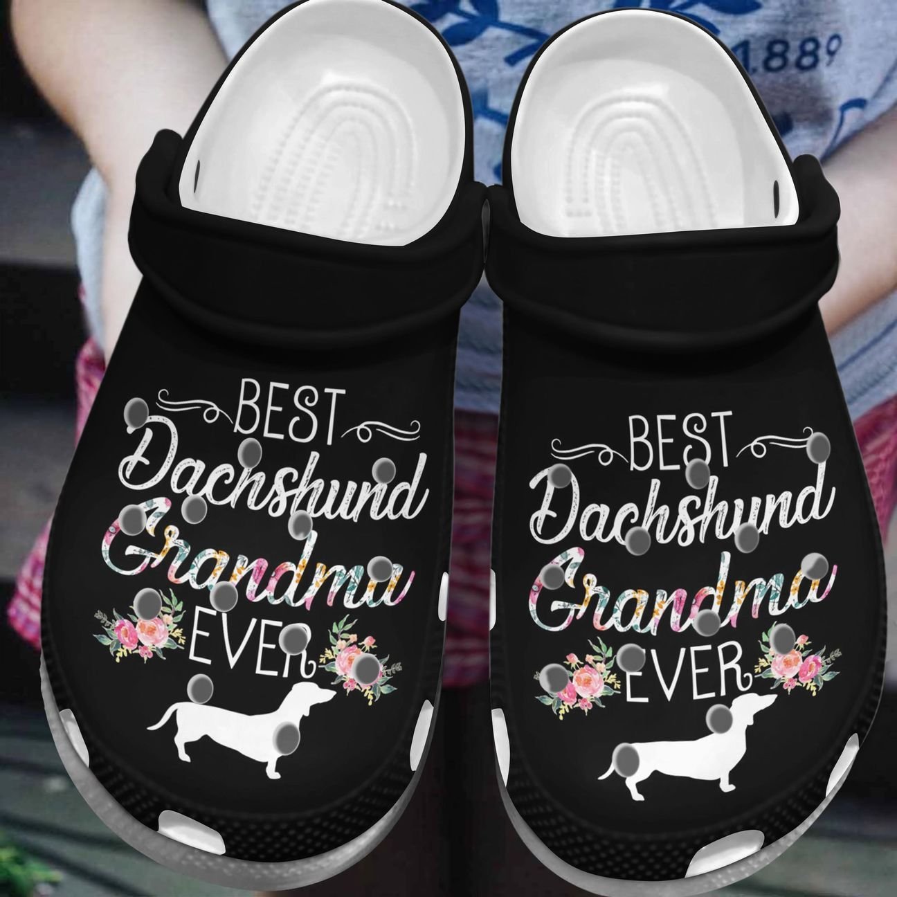 Dachshund Personalized Clog, Custom Name, Text, Color, Number Fashion Style For Women, Men, Kid, Print 3D Best Dachshund Grandma Ever