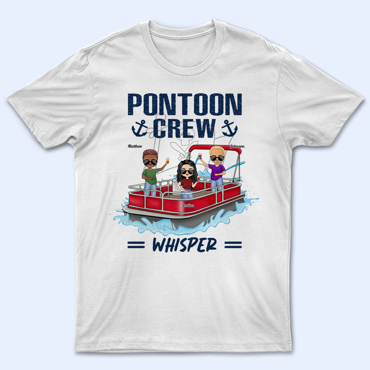 Pontoon Crew – Gift For Pontoon Besties – Personalized Custom T Shirt