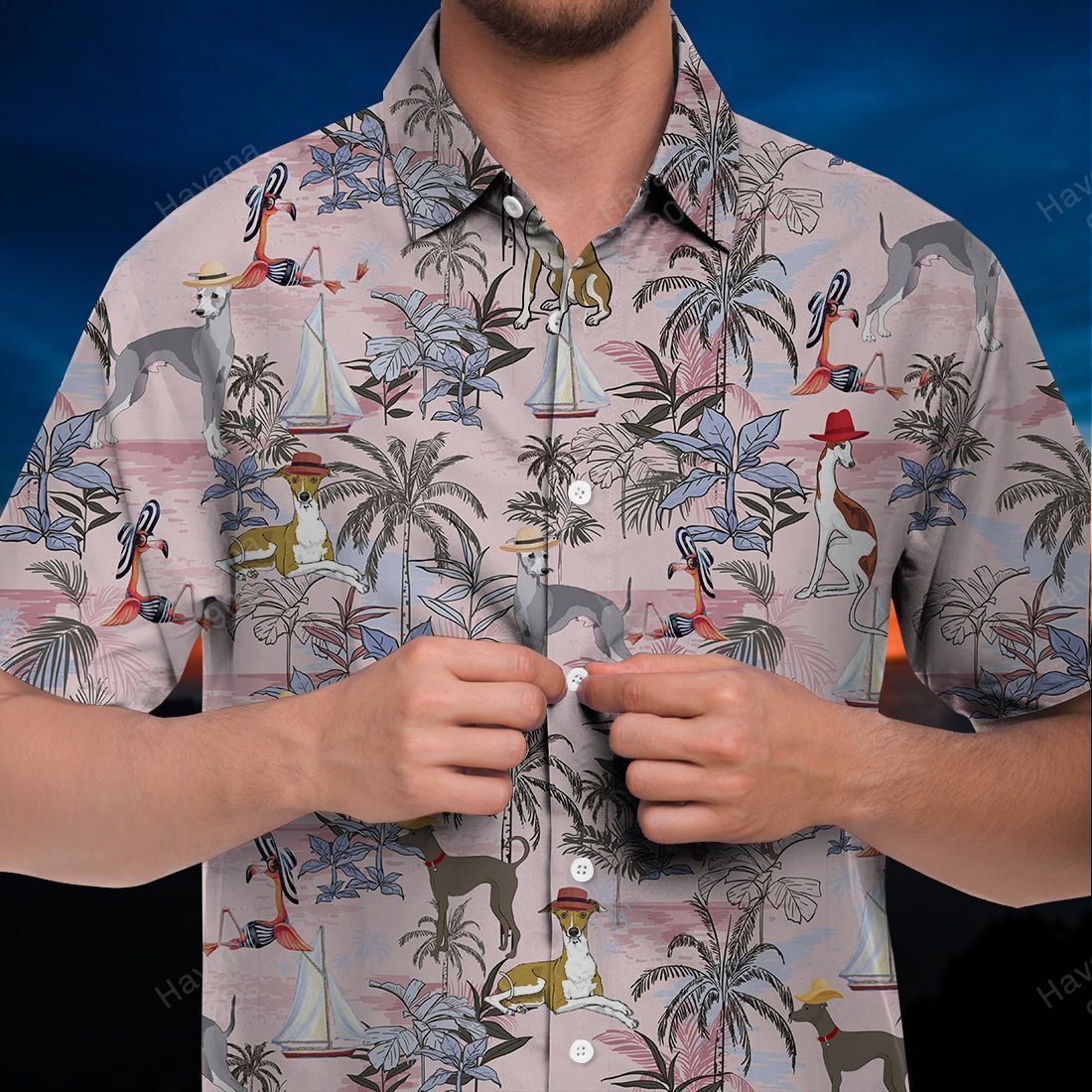 Grey Hound Hawaii Shirt Tropical Ha76240