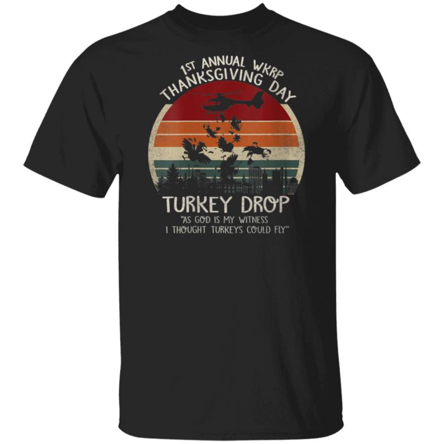 Womens Thanksgiving Turkey Shirt Funny Wkrp-Turkey-Drop  T-Shirt